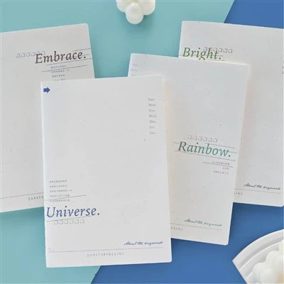 Caderno costurado de palavras-chave